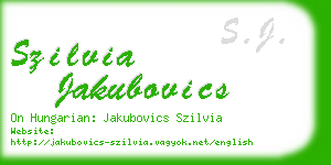 szilvia jakubovics business card